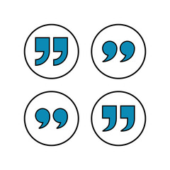 Quote icons set. Quote sign icon. Quotation mark symbol.