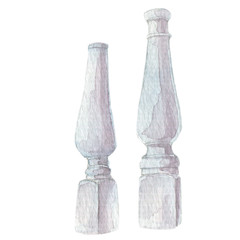 watercolor salt and pepper shakers