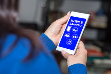 Mobile banking concept on a smartphone