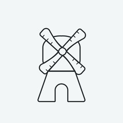 windmill outline vector icon illustration sign