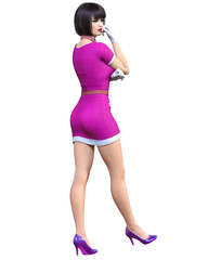 Fototapeta premium High beautiful girl Stewardess.