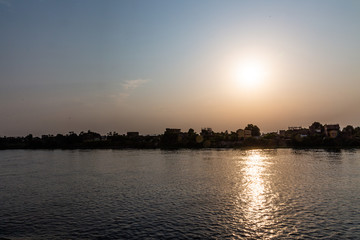 Fototapeta premium Sunset and empty sky over Nile