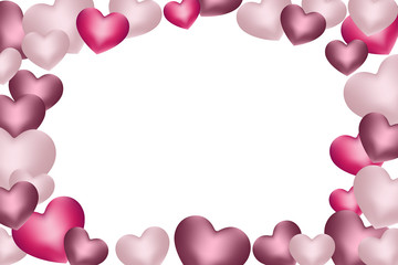 Happy Valentine's day background with heart and present composition for a trendy banner, poster or greeting card