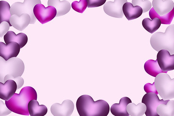 Happy Valentine's day background with heart and present composition for a trendy banner, poster or greeting card