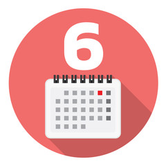 Calendar Page Sixth Day Flat Icon