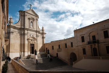 Fototapeta na wymiar The Cathedral of the Assumption in Victoria, Gozo, Malta
