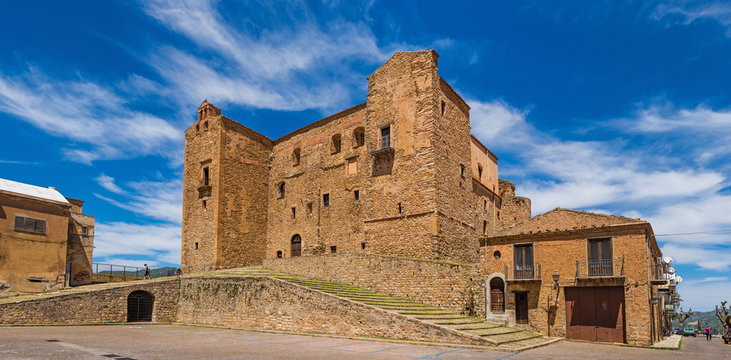 Italy, Sicily, Palermo Province, Castelbuono. The city castle in the town of Castelbuono