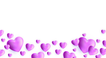 Happy Valentine's day background with heart and present composition for a trendy banner, poster or greeting card