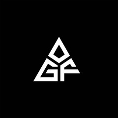 GF monogram logo with 3 pieces shape isolated on triangle