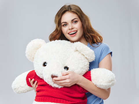 Young Woman With Teddy Bear