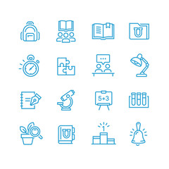 vector icons of school subjects
