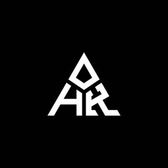 HK monogram logo with 3 pieces shape isolated on triangle