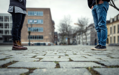 Social distancing concept - keep distance to prevent the spread of the virus