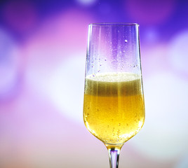 A glass of sparkling wine