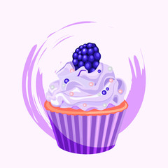 Delicious muffin, sweet, delicious. Cake, berry cake.