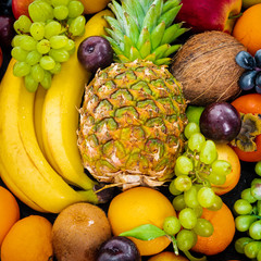 Fresh fruits background.Healthy eating