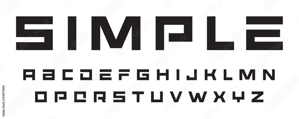 Poster simple geometric letters set. bold architecture style alphabet. font for events, promotions, logos, 