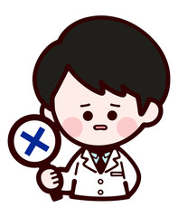 Doctor wearing laboratory coat / man / quiz incorrect