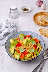 Slices of stewed vegetables with chickpeas