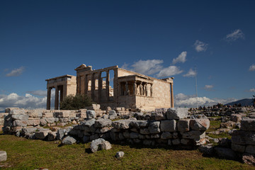 greek historical ruins at the acropolis