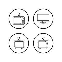 TV vector icons set. Television icon