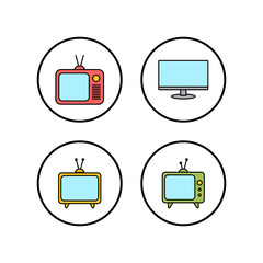 TV vector icons set. Television icon