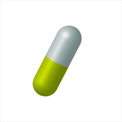 Capsule pill isolated on white background. Vector illustration