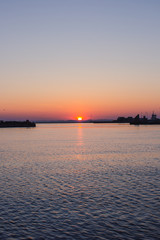 Fototapeta premium sunset in the city aarhus