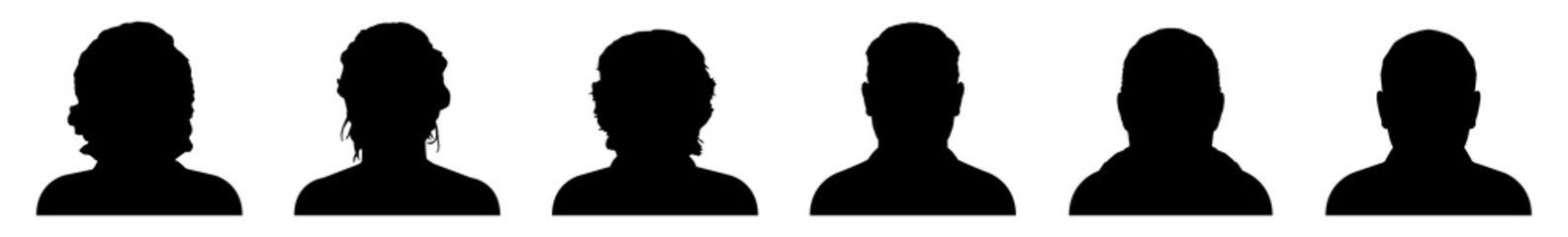 User Icon Black | Avatar Illustration | Client Silhouette Symbol | Member Profile Logo | Login Head Female Male Sign | Isolated | Variations
