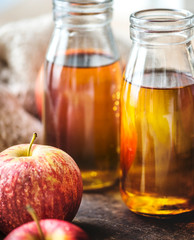 Fresh apple juice close up shot