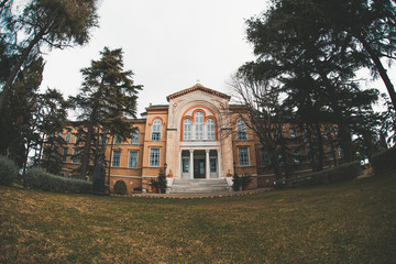Istanbul, Turkey February 22, 2020: Hagia Triada Orthodox Monastery School view