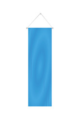 Blue hanging flag template. vector illustration