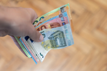 Euro bills from 5 to 100