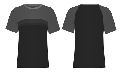 Black  and grey colored t shirt. vector illustration