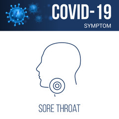 Coronavirus Symptoms Icon. Sore Throat Linear Symbol Design from Diseases Collection. Simple Outline Element Illustration on White Background
