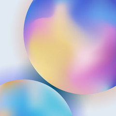 Abstract trendy 3D circle gradient color on blurred background