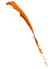 orange paint splash isolated on white background