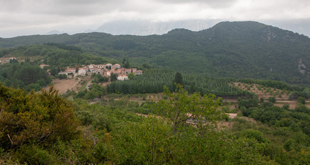 Fototapeta na wymiar Languedoc France. Mountain village. Mountain town.