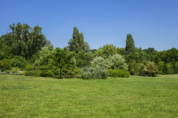 Paris public park Vallee-aux-Loups. Located in the heart of Val d'Aulnay in Chatenay-Malabry, the Vallee-aux-Loups Park is a set of parks and gardens of 56 hectares. Paris, France.