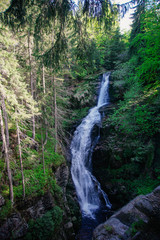 Kamienczyk waterfall (Wodospad Kamienczyka) near Szklarska Poreba, Karkonoski National Park, Karkonosze Mountains, Poland - obrazy, fototapety, plakaty