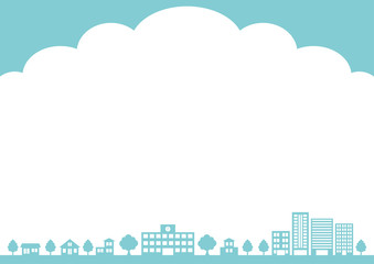 街並みのシルエットフレーム