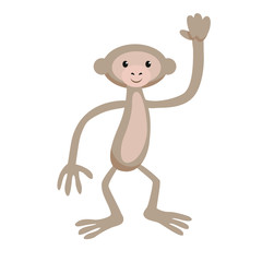Cute funny monkey. vector illustration