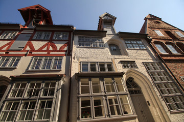 Hanseatische Häuserzeile in der Lüneburger Altstadt (Koltmannstraße)