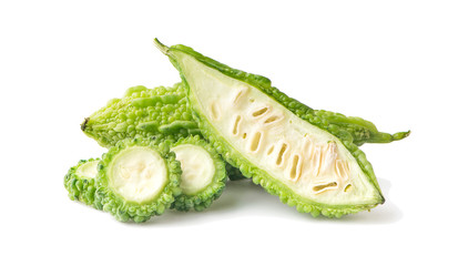 Bitter melon , Bitter gourd an isolated on white background