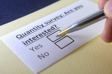 One person is answering question about quantity survey.