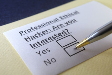 One person is answering question about professional ethical hacker.