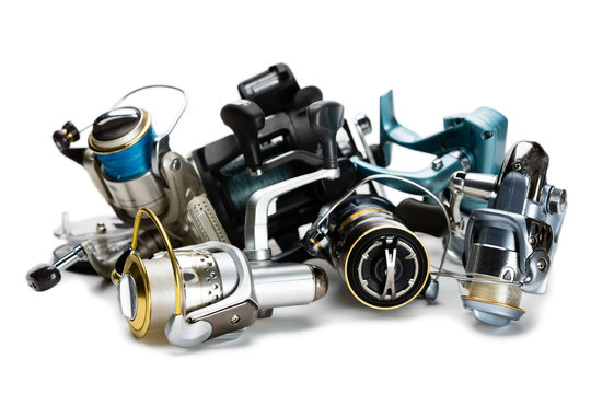 Different fishing reels isolated