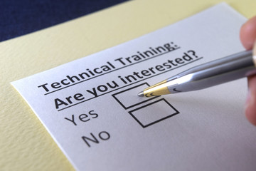 One person is answering question about technical training.