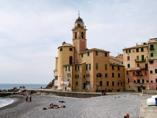 Camogli, typical seaside village,