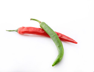 chili pepper shot on a white background, isolate